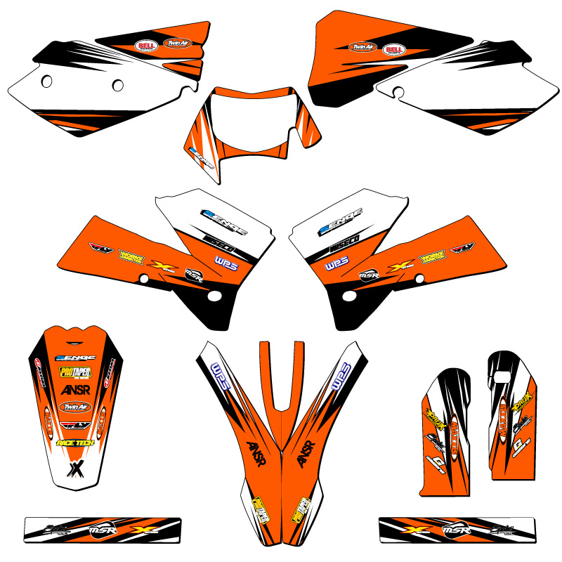 2007 XCF-W VELOCITY Orange Senge Graphics Kit Compatible with KTM - Picture 5 of 10