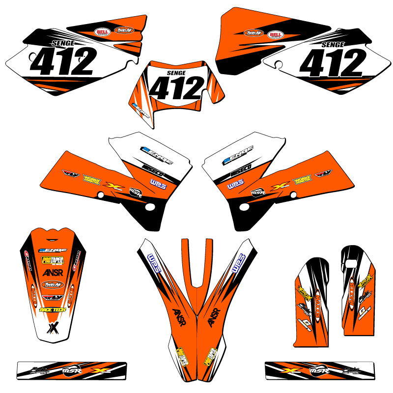 2007 XCF-W VELOCITY Orange Senge Graphics Kit Compatible with KTM - Picture 8 of 10