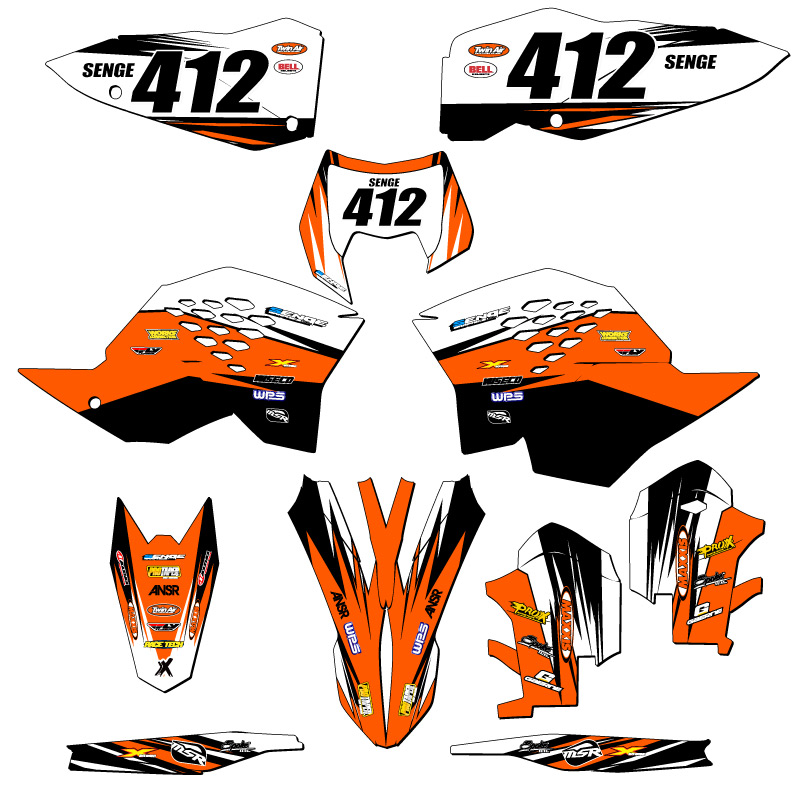 Kit de gráficos XCF-W VELOCITY Orange Senge 2008-2011 compatible con KTM - Imagen 8 de 10