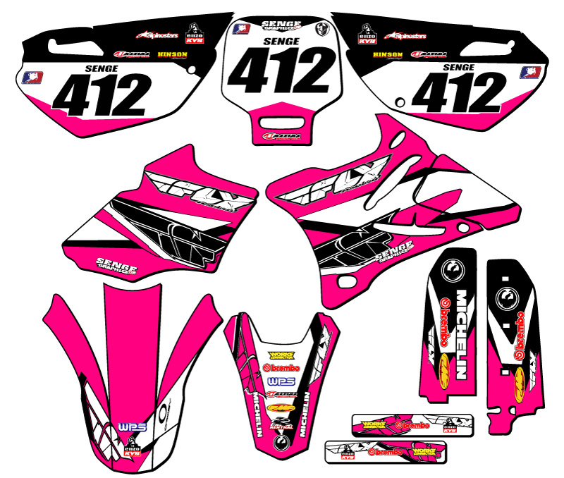2002-2014 YZ 85 13 FLY Pink Senge kit de gráficos compatible con Yamaha - Imagen 8 de 10