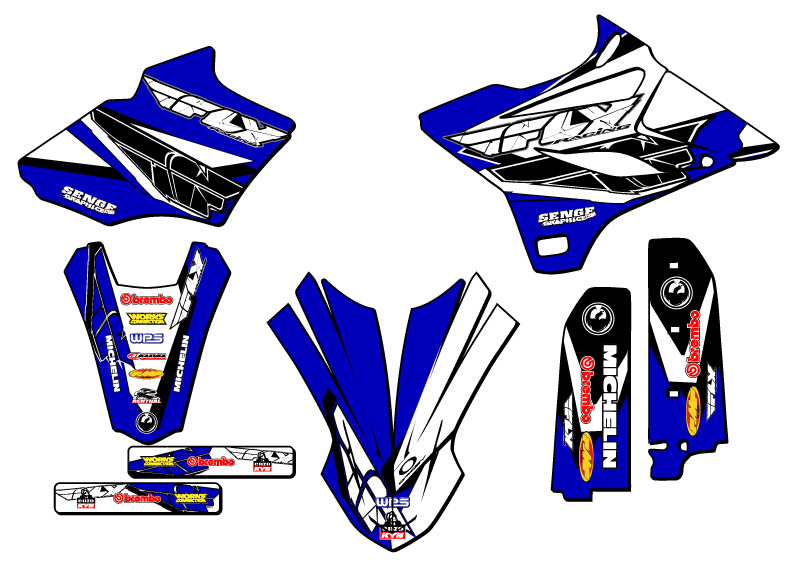 2015-2018 YZ 85 13 FLY Blue Senge Graphics Kit Compatible with Yamaha - Picture 2 of 10