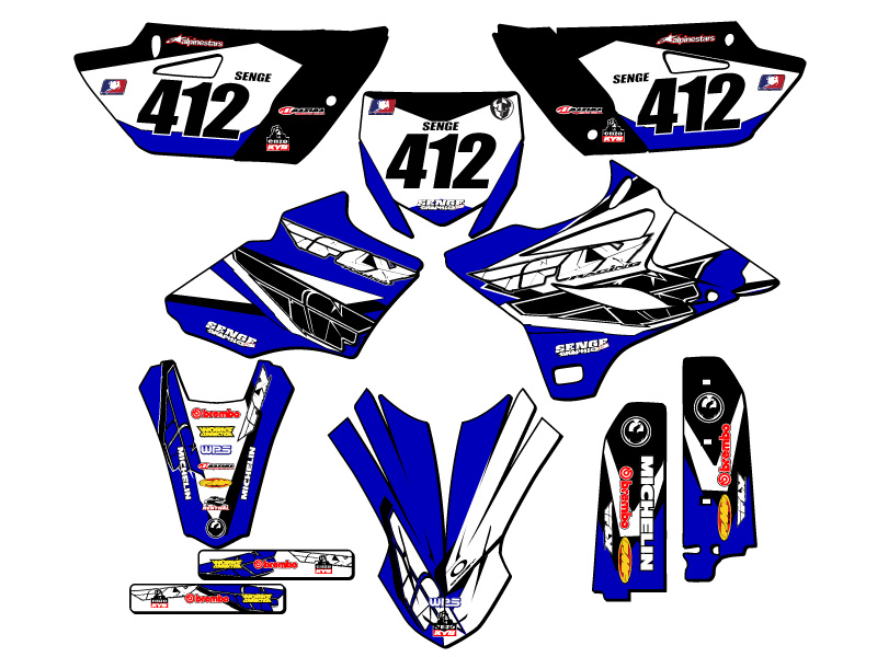 2015-2018 YZ 85 13 FLY Blue Senge Graphics Kit Compatible with Yamaha - Picture 8 of 10