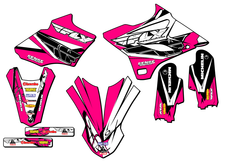 2019-2021 YZ 85 13 FLY Pink Senge Graphics Kit Compatible