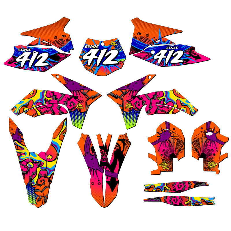 Kit de gráficos XCF ZANY Orange Senge 2011-2012 compatible con KTM - Imagen 8 de 10
