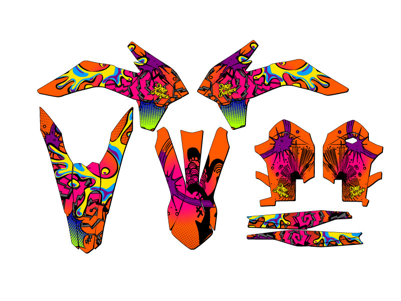 Kit de gráficos XCF ZANY Orange Senge 2013-2014 compatible con KTM - Imagen 2 de 10