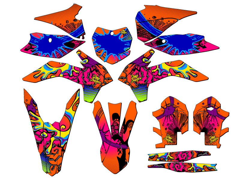 Kit de gráficos XCF ZANY Orange Senge 2013-2014 compatible con KTM - Imagen 5 de 10
