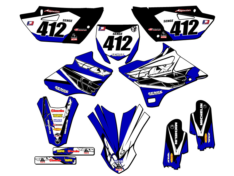 Kit de gráficos YZ 85 13 FLY 2019-2021 Blue Senge compatible con Yamaha - Imagen 8 de 10