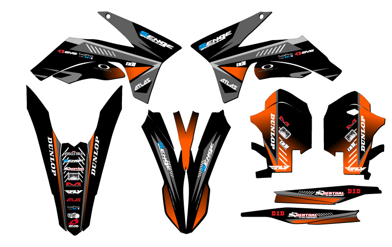 2012-2013 XCF-W SURGE Black Senge Graphics Kit Compatible with KTM - Picture 2 of 10