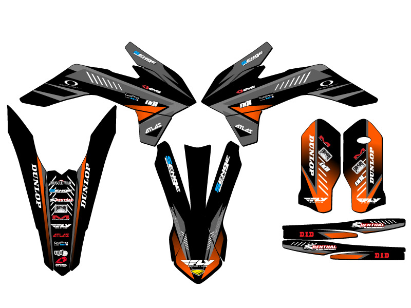 XCF-W SURGE 2016 Black Senge kit de gráficos compatible con KTM - Imagen 2 de 10