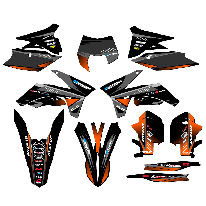 2012-2013 XCF-W SURGE Black Senge Graphics Kit Compatible with KTM - Picture 5 of 10