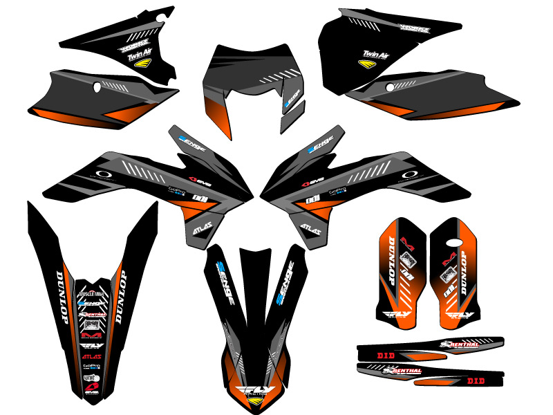 XCF-W SURGE 2016 Black Senge kit de gráficos compatible con KTM - Imagen 5 de 10