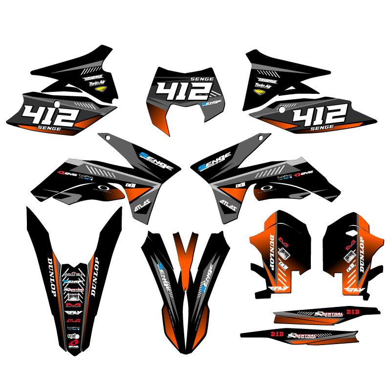 2012-2013 XCF-W SURGE Black Senge Graphics Kit Compatible with KTM - Picture 8 of 10
