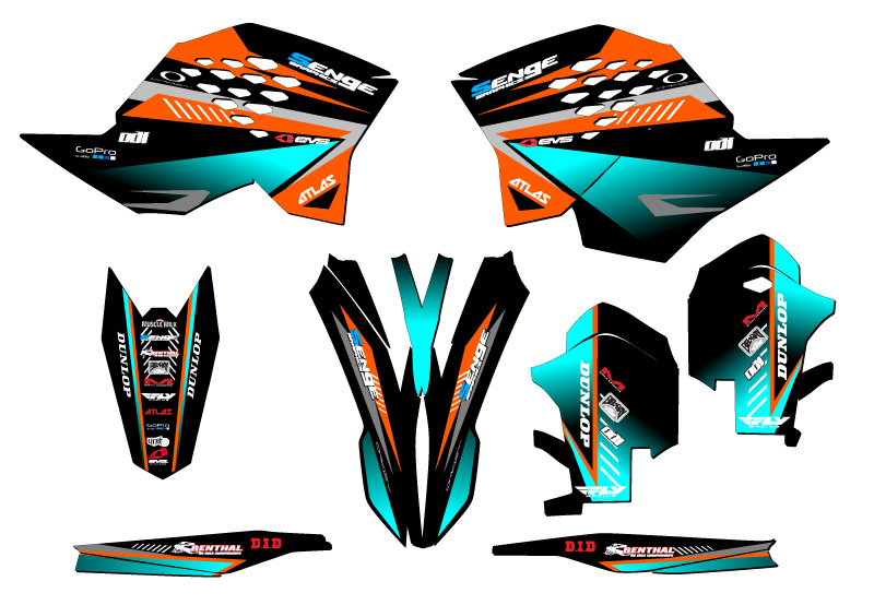 2008-2011 XCF-W SURGE Orange Senge Graphics Kit Compatible with KTM - Picture 2 of 10