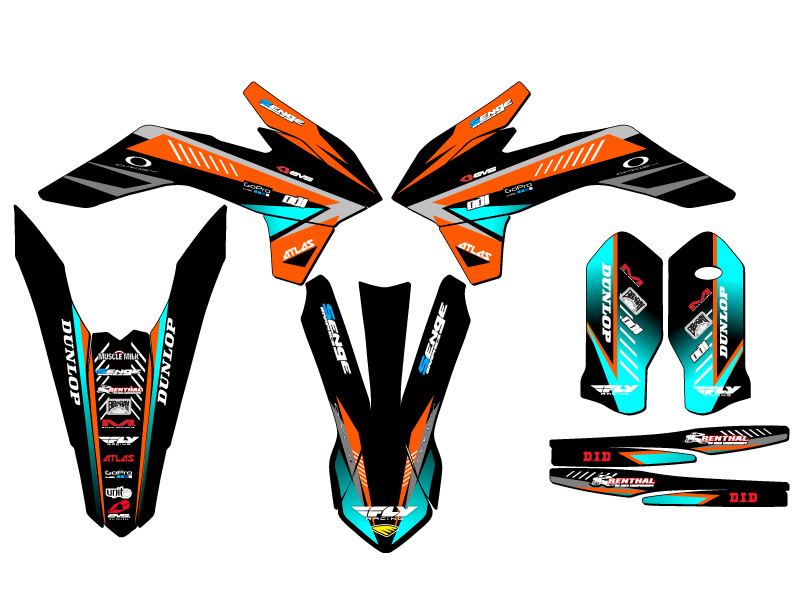 2016 XCF-W SURGE Orange Senge Graphics Kit Compatible with KTM - Picture 2 of 10