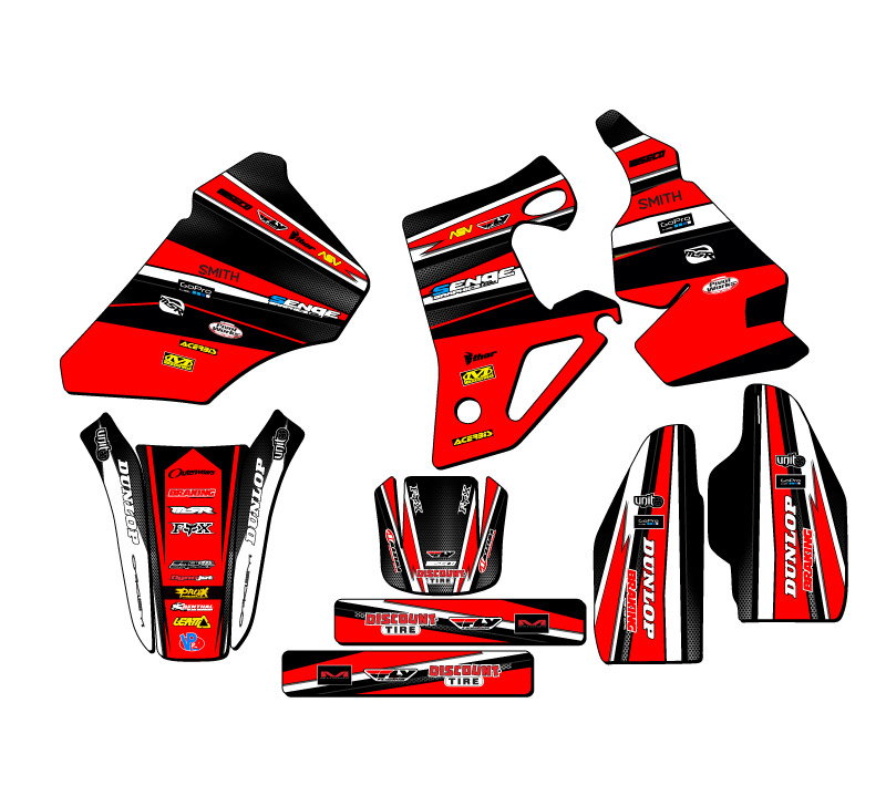 1996-2002 CR 80 VIGOR Red Senge kit de gráficos compatible con Honda - Imagen 2 de 10