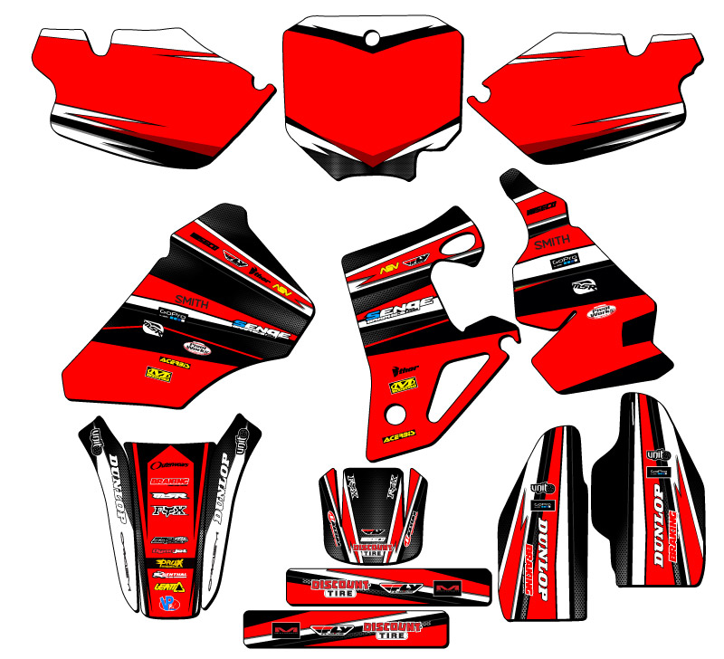 1996-2002 CR 80 VIGOR Red Senge kit de gráficos compatible con Honda - Imagen 5 de 10