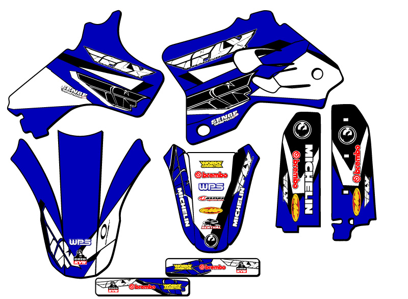 1993-2001 YZ 80 13 FLY Blue Senge Graphics Kit compatible con Yamaha - Imagen 2 de 10