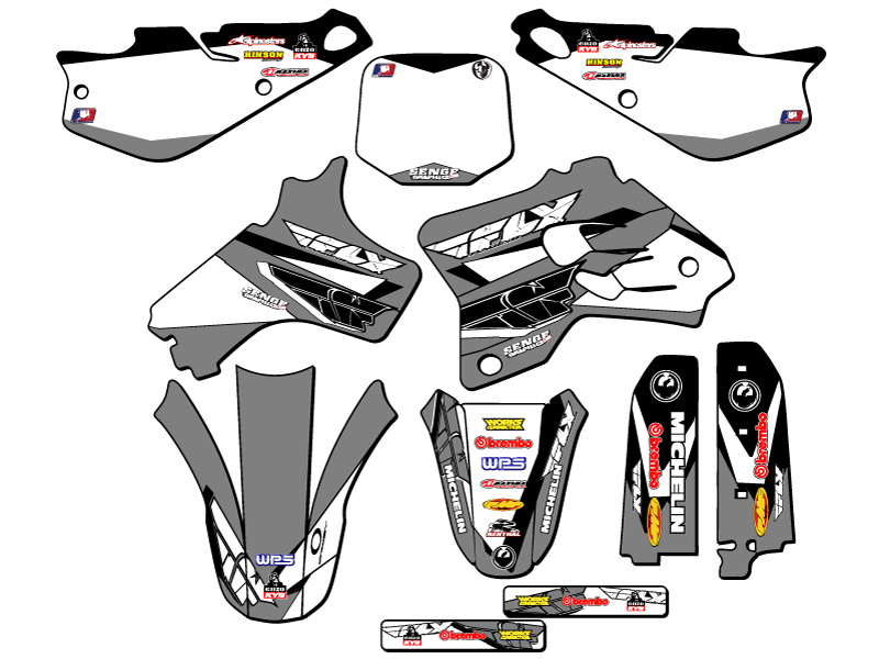 1993-2001 YZ 80 13 FLY Grey Senge Graphics Kit Compatible with Yamaha - Picture 5 of 10