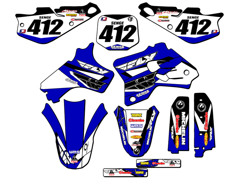 1993-2001 YZ 80 13 FLY Blue Senge Graphics Kit compatible con Yamaha - Imagen 8 de 10