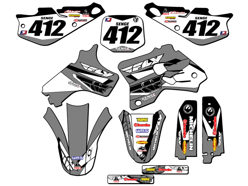 1993-2001 YZ 80 13 FLY Grey Senge Graphics Kit Compatible with Yamaha - Picture 8 of 10