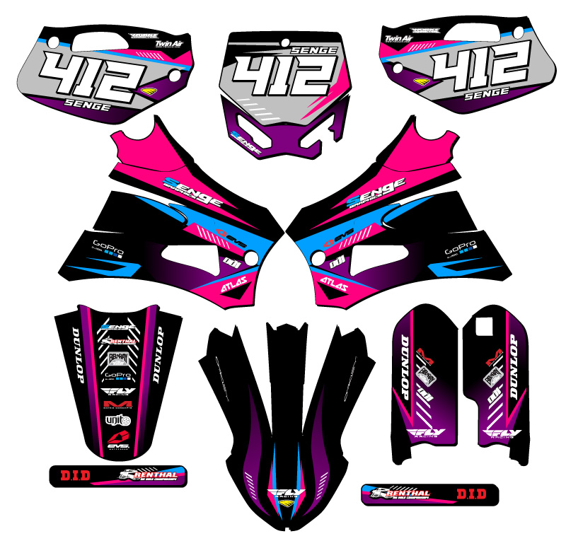 22-23 JR/ P3 CX 50 SURGE Pink Senge Graphics Kit Compatible with Cobra - Picture 8 of 10