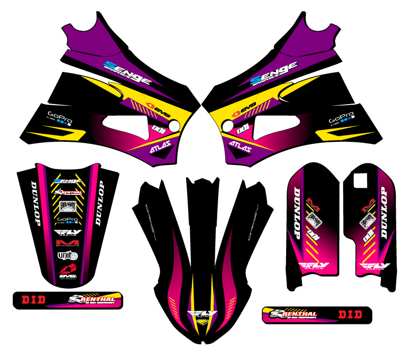 2022 JR/ P3 CX 50 SURGE Purple Senge Graphics Kit Compatible with Cobra - Picture 2 of 10