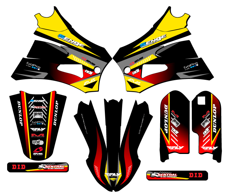 2022 JR/ P3 CX 50 SURGE Yellow Senge Graphics Kit Compatible with Cobra - Picture 2 of 10