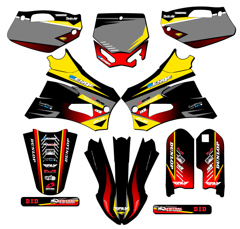 2022 JR/ P3 CX 50 SURGE Yellow Senge Graphics Kit Compatible with Cobra - Picture 5 of 10