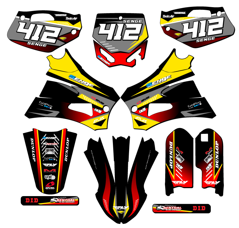 2022 JR/ P3 CX 50 SURGE Yellow Senge Graphics Kit Compatible with Cobra - Picture 8 of 10