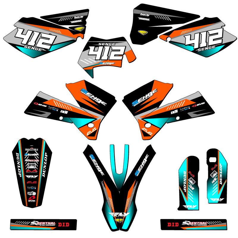 2007 XCF-W SURGE Orange Senge Graphics Kit Compatible with KTM - Picture 8 of 10