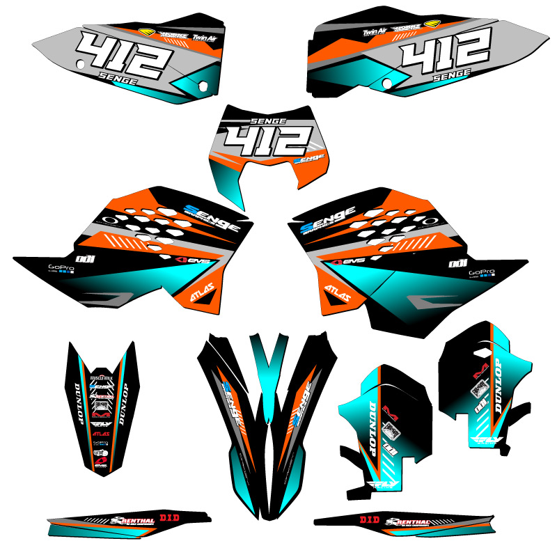 2008-2011 XCF-W SURGE Orange Senge Graphics Kit Compatible with KTM - Picture 8 of 10