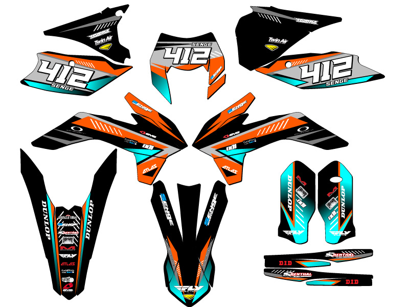 2016 XCF-W SURGE Orange Senge Graphics Kit Compatible with KTM - Picture 8 of 10