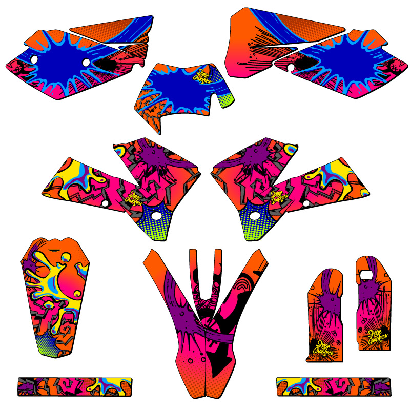 2006-2007 XC ZANY Orange Senge Graphics Kit Compatible with KTM - Picture 5 of 10