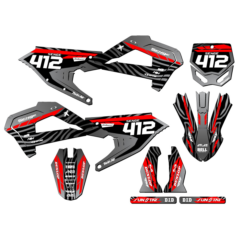 21-22 SRX CX 50 TIGRE Black Senge Graphics Kit Compatible with Cobra - Foto 8 di 10