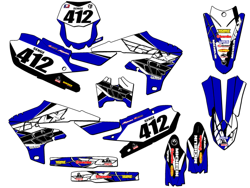 Kit de gráficos WR 450 F 13 FLY 2019-2023 Blue Senge compatible con Yamaha - Imagen 8 de 10