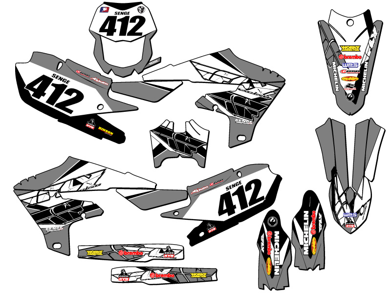 Kit de gráficos WR 450 F 13 FLY 2019-2023 gris Senge compatible con Yamaha - Imagen 8 de 10