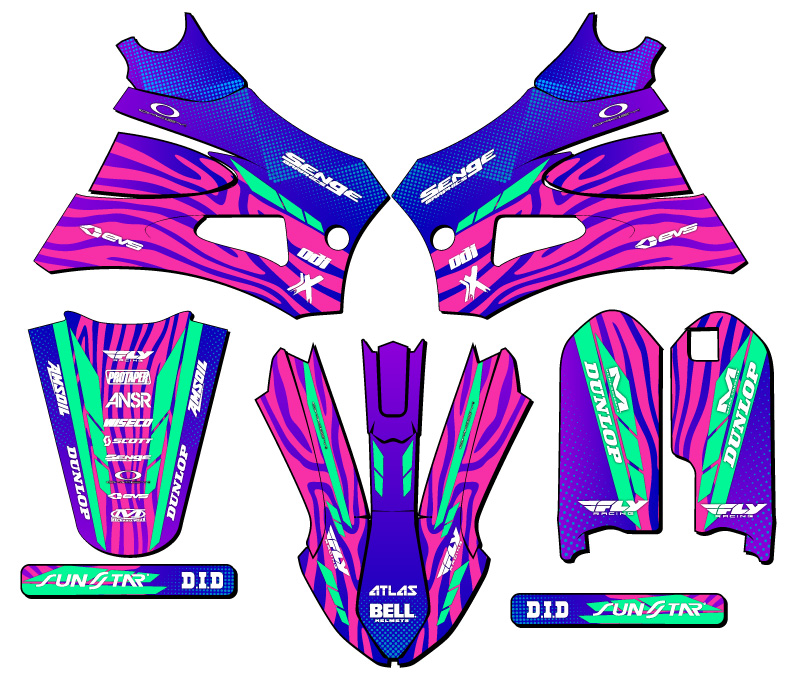 2022 JR/ P3 CX 50 TIGRE Pink Senge Graphics Kit Compatible with Cobra - Foto 2 di 10