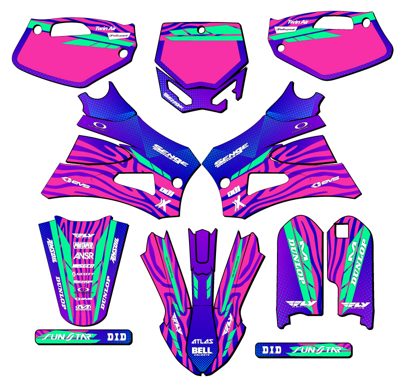 2022 JR/ P3 CX 50 TIGRE Pink Senge Graphics Kit Compatible with Cobra - Foto 5 di 10
