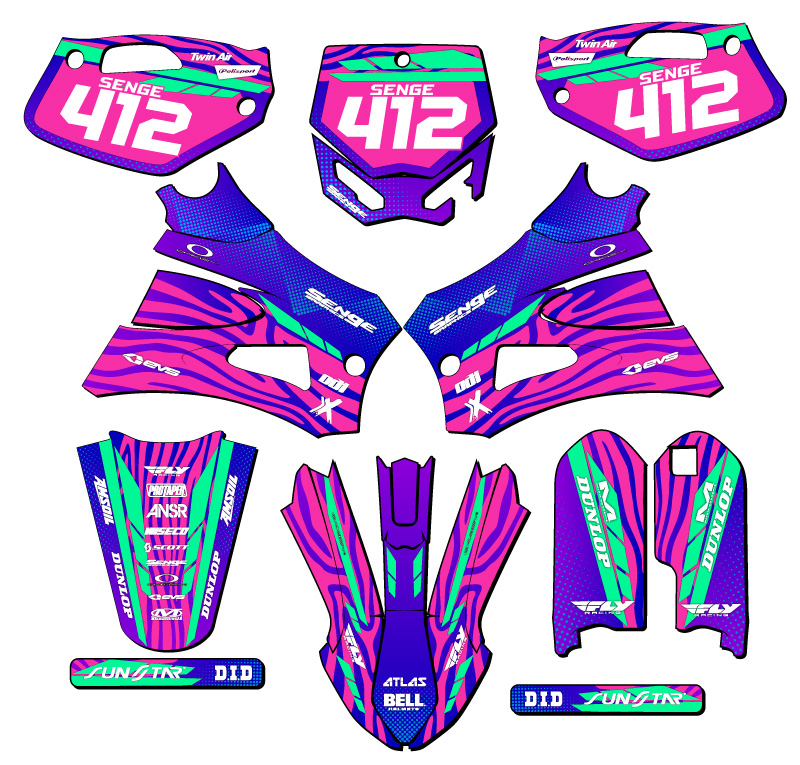 2022 JR/ P3 CX 50 TIGRE Pink Senge Graphics Kit Compatible with Cobra - Foto 8 di 10
