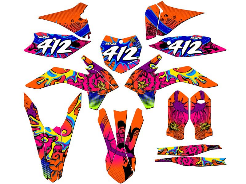 2015-2016 XC ZANY Orange Senge Graphics Kit Compatible with KTM - Picture 8 of 10
