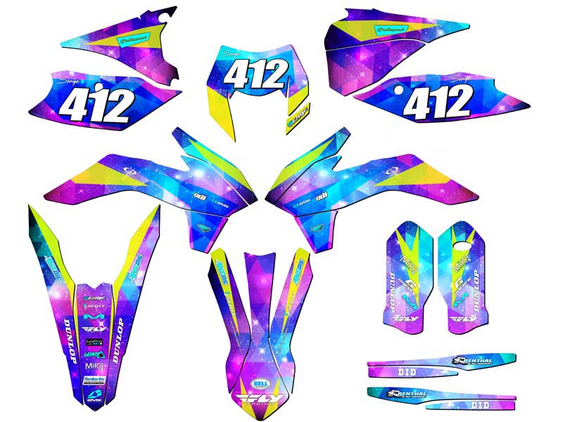 XCF-W Space Kadet Galaxy Senge 2016 kit de gráficos compatible con KTM - Imagen 8 de 10