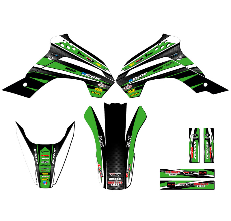 2008-2018 KLX 140 VIGOR Green Senge Graphics Kit Compatible with Kawasaki - Picture 2 of 10