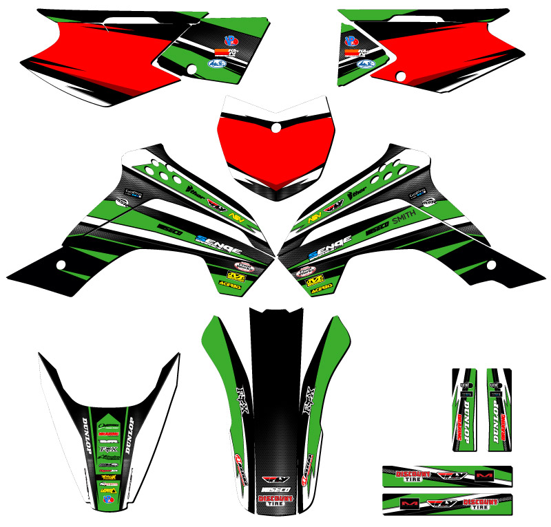 2008-2018 KLX 140 VIGOR Green Senge Graphics Kit Compatible with Kawasaki - Picture 5 of 10