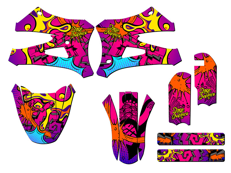 Kit de Gráficos 10-20 KING / FWE CX 50 ZANY Rosa Senge Compatible con Cobra - Imagen 2 de 10