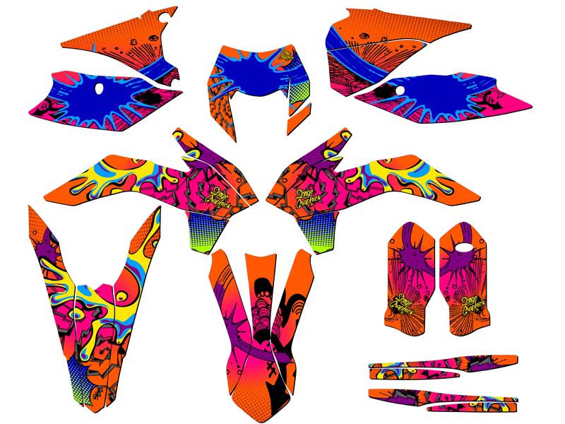 Kit de gráficos XCF-W ZANY Orange Senge 2016 compatible con KTM - Imagen 5 de 10