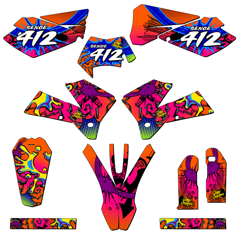 2007 XCF-W ZANY Orange Senge Graphics Kit Compatible with KTM - Bild 8 von 10