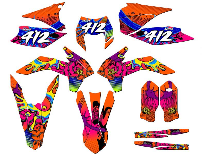 Kit de gráficos XCF-W ZANY Orange Senge 2016 compatible con KTM - Imagen 8 de 10