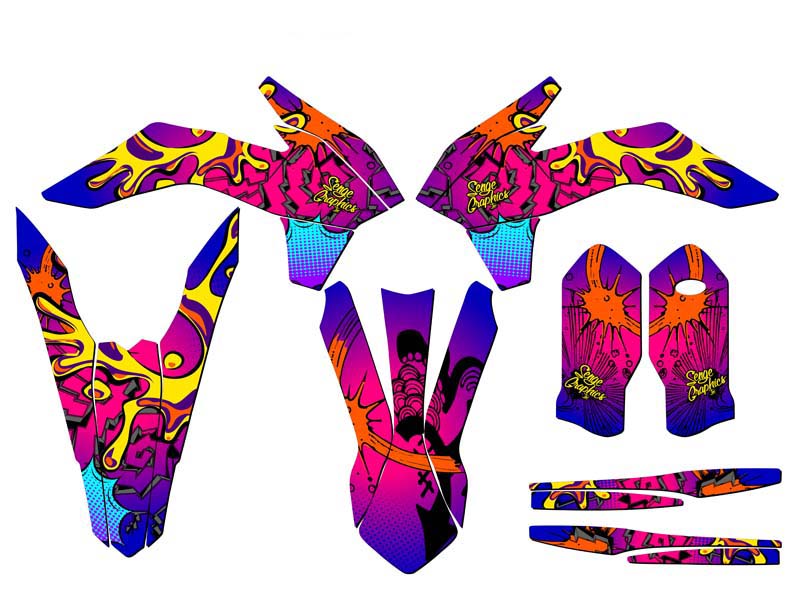 XCF-W ZANY 2016 Pink Senge kit de gráficos compatible con KTM - Imagen 2 de 10