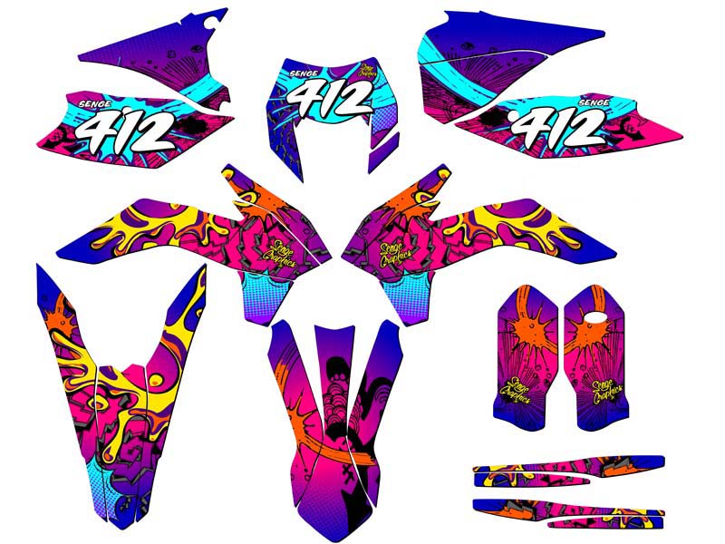 XCF-W ZANY 2016 Pink Senge kit de gráficos compatible con KTM - Imagen 8 de 10