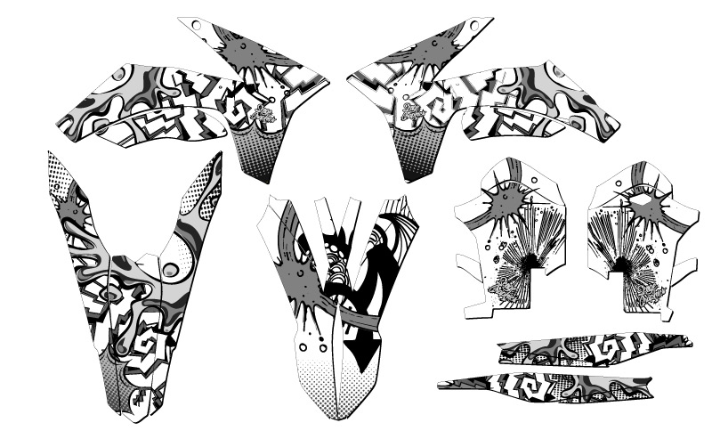 2012-2013 XCF-W ZANY White Senge Graphics Kit compatible con KTM - Imagen 2 de 10